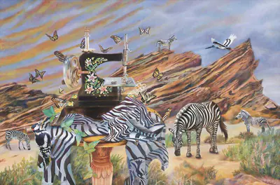 Kaleka, Ranbir (Artist). Stripes on Immutability, 2018 | Painting, Sa.Onl/23.06.22, 2022 · Saffronart