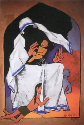 Husain, M. F. (Artist). Mother. Oil on canvas, 1980 | Maqbool Fida Husain, 2008 | Painting | FineArts | 00495188