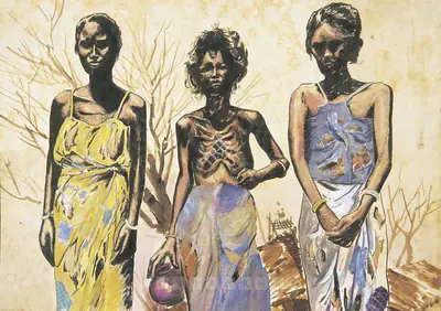 Chittaprosad (Artist), African Women, Painting
