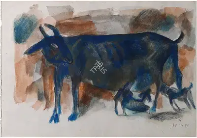 Somnath Hore (Artist), Untitled, 1981, Painting