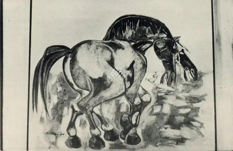 B. Vithal (Artist), Horses, 1976, Painting