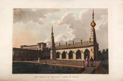 I.C. Stadler (Printmaker), The Palace of the Late Nabob of Arcot, 1803, Aquatint