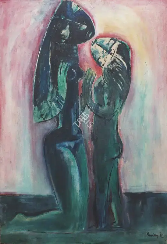 Paniker, K.C.S. (Artist). Love, 1961 | Painting, Os.Del/29.10.09, 2009 · Osian's