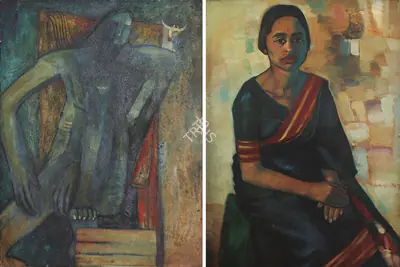 Rameshwar Broota (Artist), Untitled (Man Seated); Portrait Of Shobha Broota (Verso), 1977, Painting