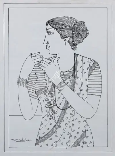 Lalu Prasad Shaw (Artist), Untitled, 1998, Drawing