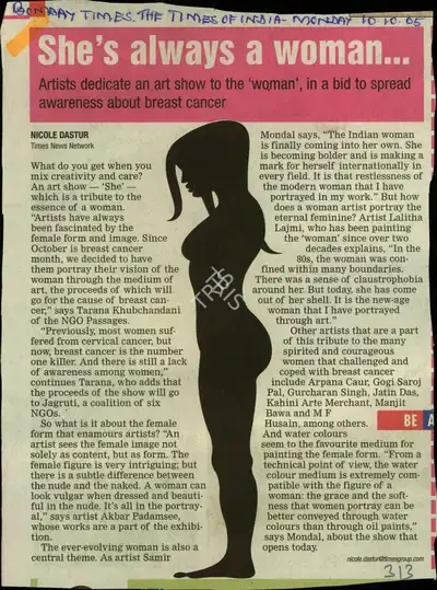 Nicole Dastur (Reporter), She's Always a Woman, 2005, Newspaper Clipping
