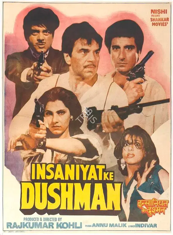 Raj Kumar Kohli (Producer), Insaniyat Ke Dushman, 1986, Full Sheet Poster