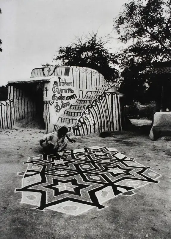 Jyoti Bhatt (Artist), Kolam, Tamil Nadu, 1993, Print