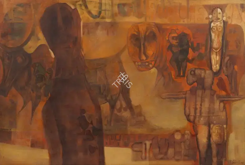J. Sultan Ali (Artist), Untitled (Life Cycle Cradle to Grave), 1967, Painting