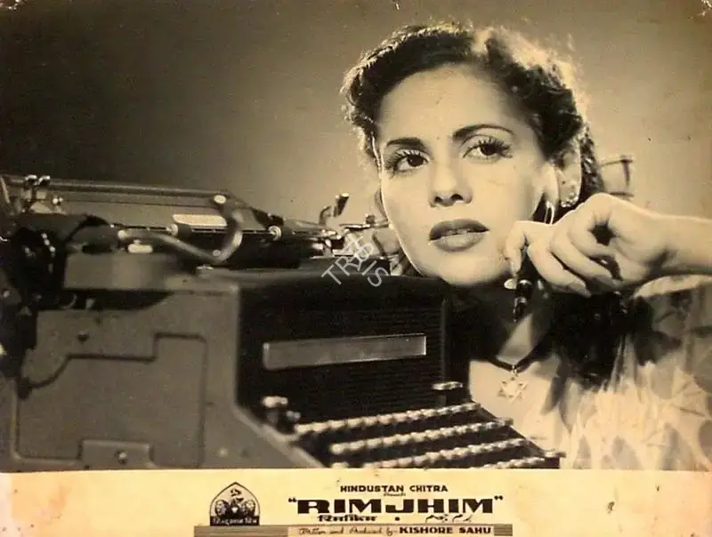 Kishore Sahu (Producer), Rimjhim, 1949, Lobby Card