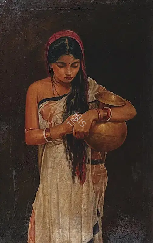 Hemendranath Mazumdar (Artist), Woman With Pitcher, 1939, Painting