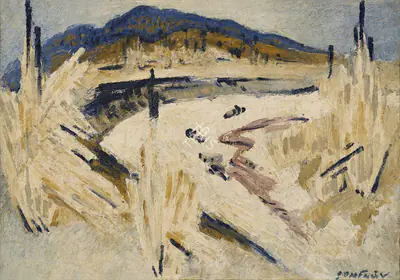 Baij, Ramkinkar (Artist). River Kopai, 1946 | Painting, AG.Onl/16.07.20, 2020 · Asta Guru