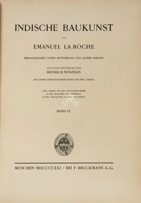 Emanuel La Roche (Author), Indische Baukunst, 1922, Authored Antiquarian Book