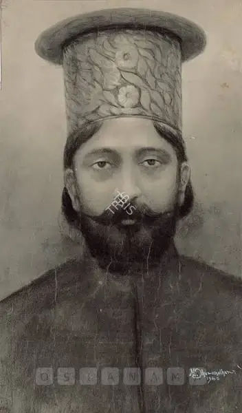 Dhurandhar, M.V. (Artist). Portrait Of A Parsee Priest, 1940 | Drawing, Os.Mum/26.03.04, 2004 · Osian's