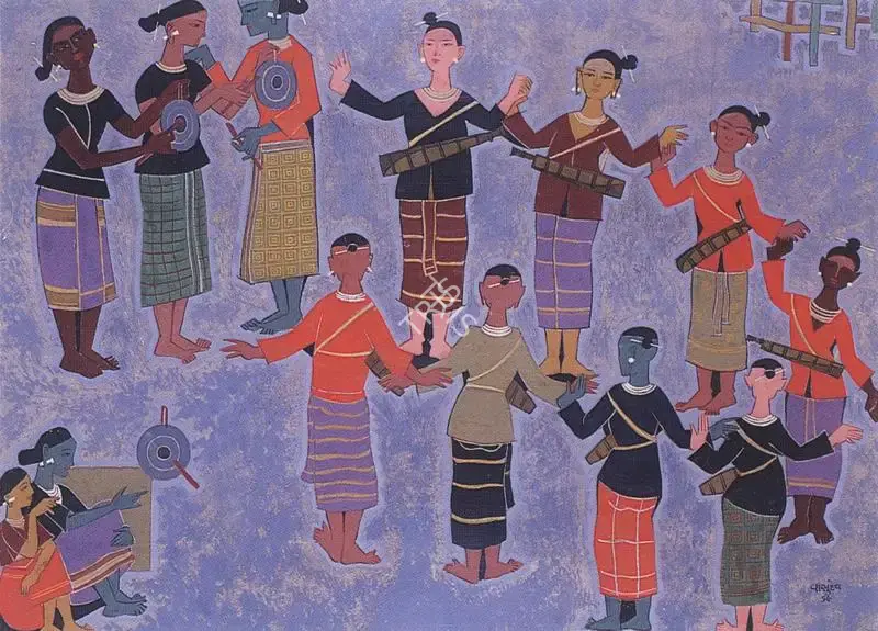 Vasudeo Smart (Artist), Dancers Nefa, Painting