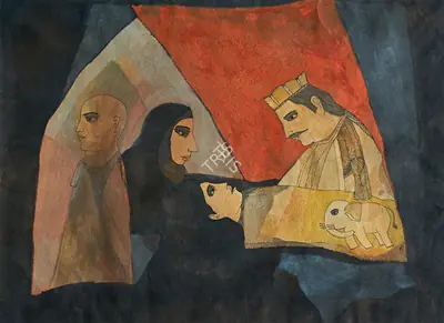 Badri Narayan (Artist), The Birth of the Buddha, 2003, Painting