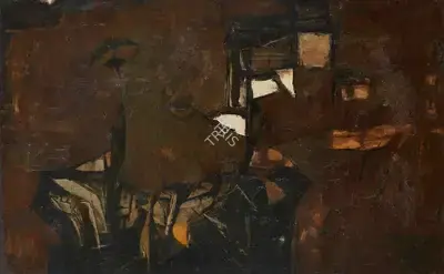 Ramkumar (Artist), Black Forms, 1961, Painting