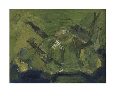 Tyeb Mehta (Artist), Thrown Bull, 1961, Painting