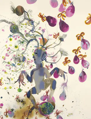 Rina Banerjee (Artist), The Strain Of Fruit Eaten Twice Produced More And More, 2003, Painting