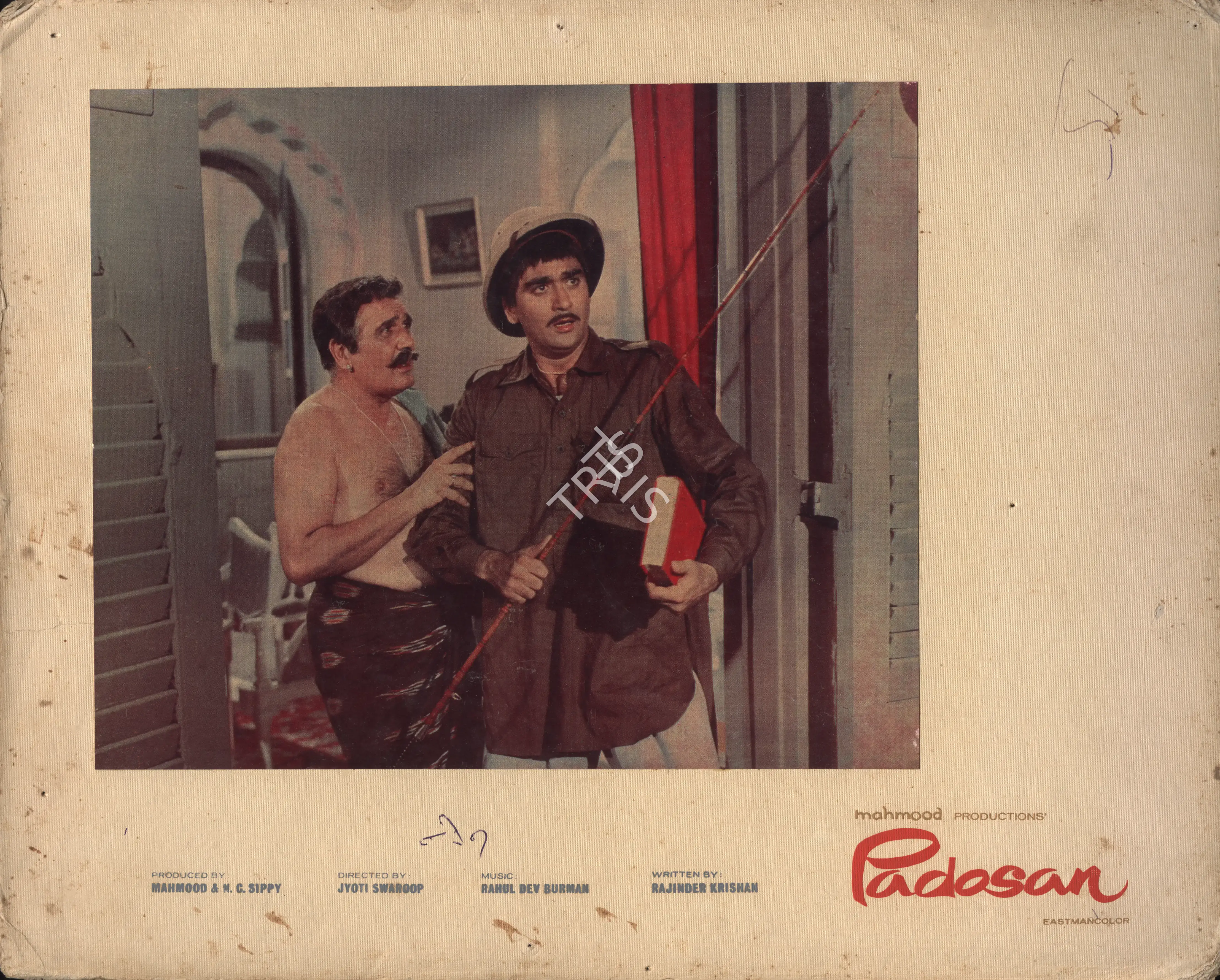 K.H. Kapadia (Cinematographer), Padosan, 1968, Photographic Still Mounted on Lobby Card