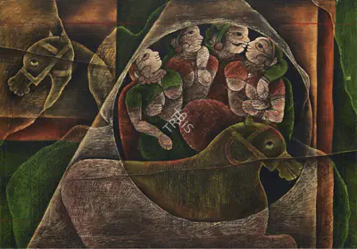 Rameshwar Singh (Artist), Memory of First Century, 1986, Painting