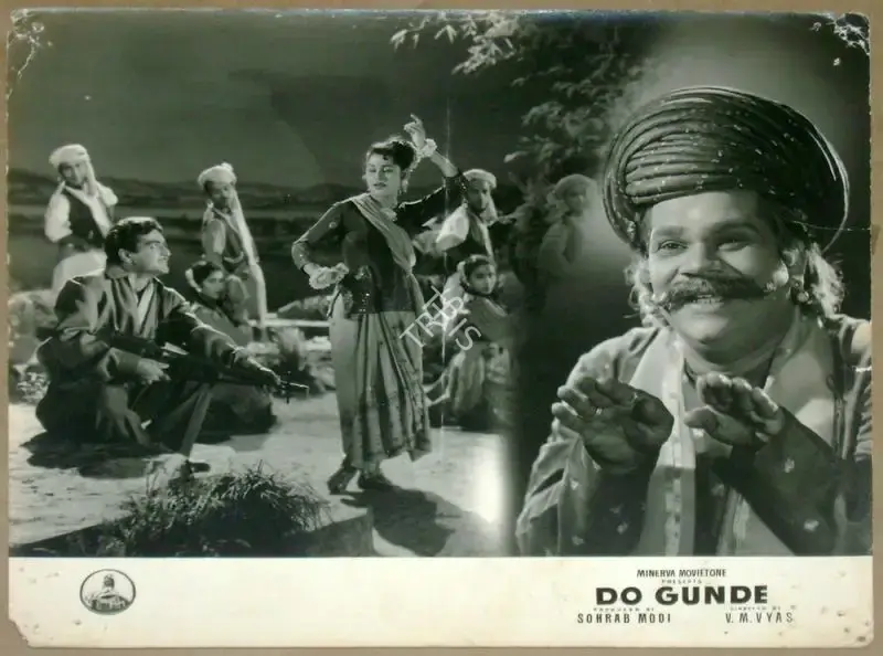 Sohrab Modi (Producer), Do Gunde, 1959, Lobby Card