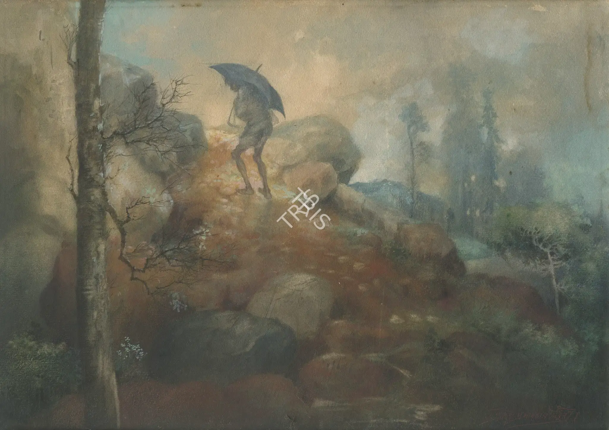 Roy Chowdhury, D.P. (Artist). The Journey Home, n.d. | Painting, Os.Mum/13.04.13, 2013 · Osian's