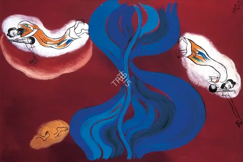 Arpana Caur (Artist), Baul & the River of Time, 1998, Painting