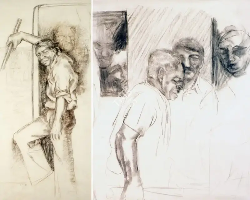 Sudhir Patwardhan (Artist), A Pair Of Untitled Works, 1981, Drawing