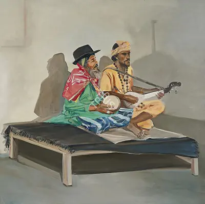 Shibu Natesan (Artist), Baul Singers, 2019, Painting