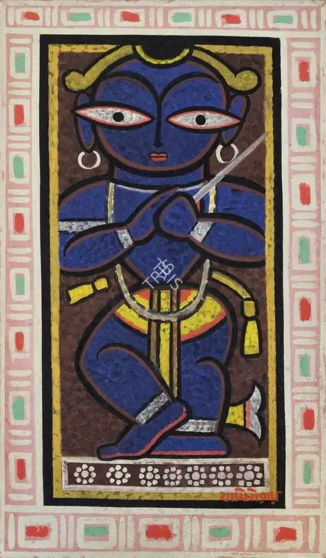 Jamini Roy (Artist), Untitled (Krishna), 1950, Painting