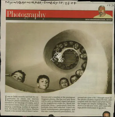 Bose Krishnamachari (Artist), Photography, 2008, Newspaper Clipping