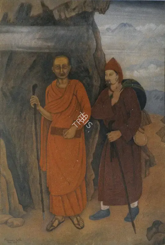 Mahindra Bhushan Gupta (Artist), Monks going to Tibet, 1939, Painting
