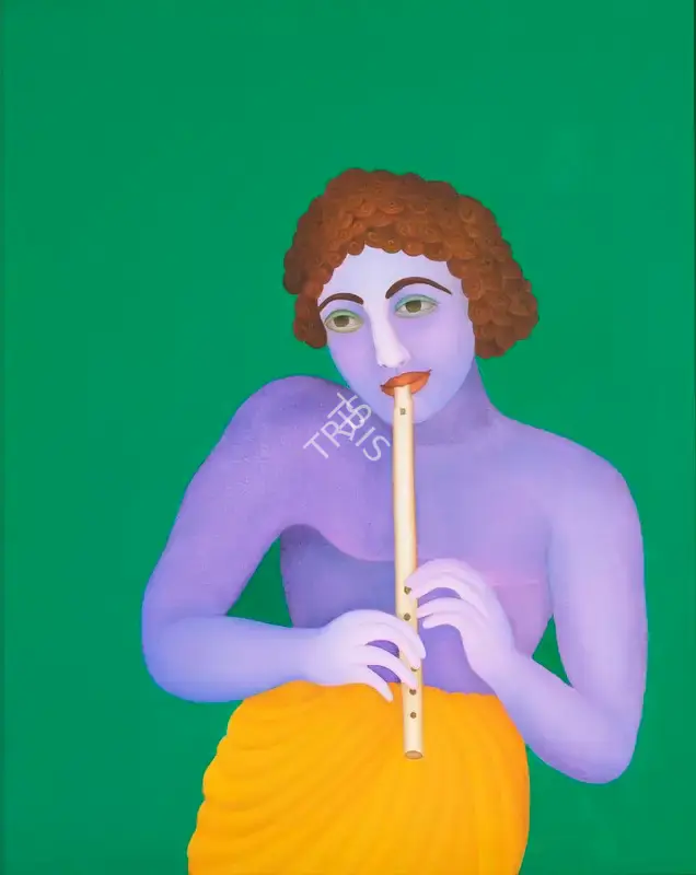Bawa, Manjit (Artist). Untitled (Krishna with Flute), 1997 | Painting, 2022 · Christie's
