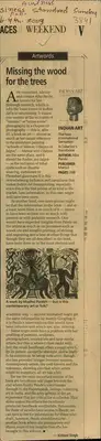 Kishore Singh (Reporter), Missing The Wood For The Trees, 2009, Newspaper Clipping