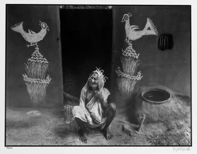 Jyoti Bhatt (Artist), Village India III, Graphic Art