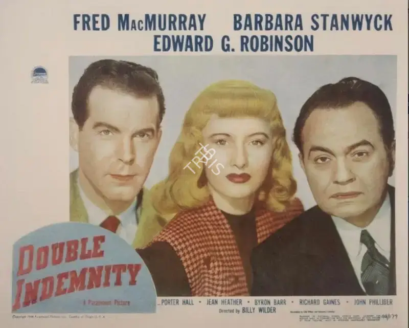 Billy Wilder (Director), Double Indemnity, 1944, Lobby Card