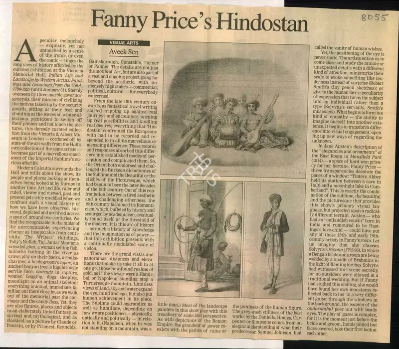 Aveek Sen (Reporter), Fanny Price's Hidostan, 2010, Newspaper Clipping
