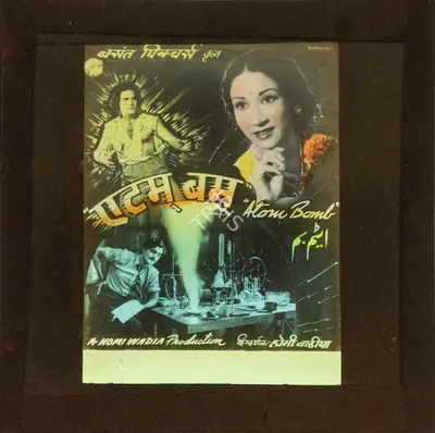 Homi Wadia (Producer), Atom Bomb, 1947, Glass Slide