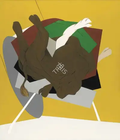Mehta, Tyeb (Artist). Untitled (Falling Bull), 1999 | Painting, Ch.Mum/11.12.14, 2014 · Christie's