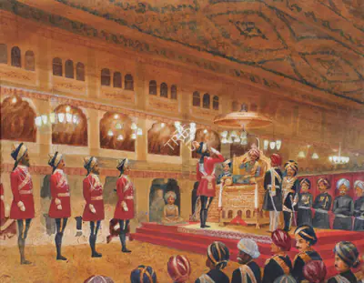 Raja Ravi Varma (Artist), Coronation Of Krishnaraja Wodeyar Iii At The Mysore Durbar, 1884, Painting