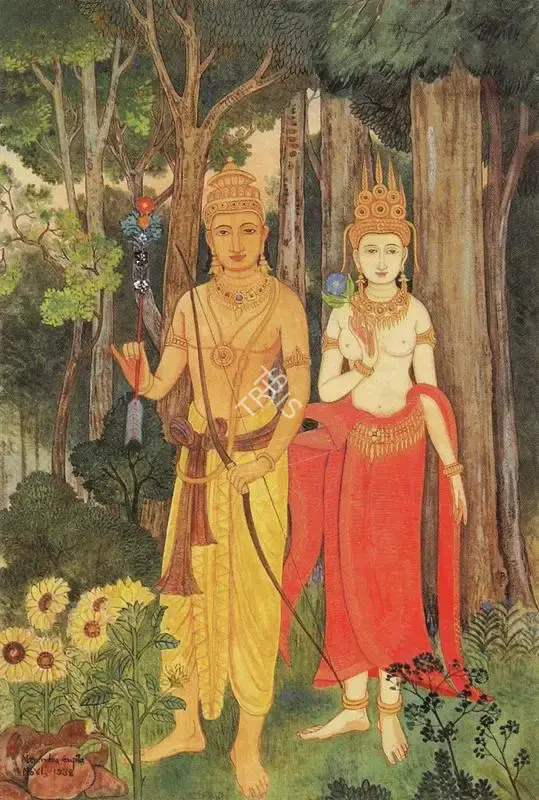 Maninder Bhusan Gupta (Artist), Madan Rati, 1938, Painting