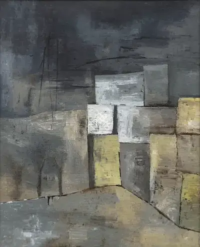 Ramkumar (Artist), Greek Landscape, 1960, Painting