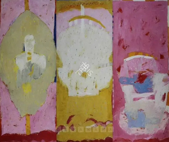 Anjum Singh (Artist), A Leaf, A Lollypop, A Vessel, A Woman, 1999, Painting