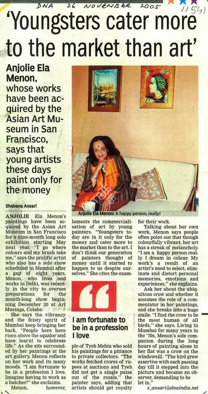 Shabana Ansari (Writer), Youngsters Cater More To The Market Than Art', 2005, Newspaper clipping