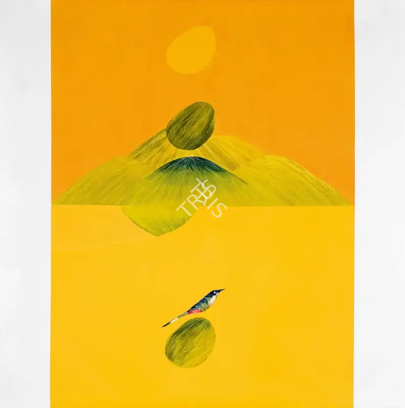 Swaminathan, J. (Artist). Untitled (Bird, Tree and Mountain Series), 1975 | Painting, Pu.Onl/07.12.23, 2023 · Pundole