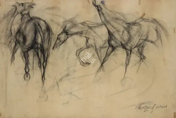 Sunil Das (Artist), Untitled, 1958, Drawing