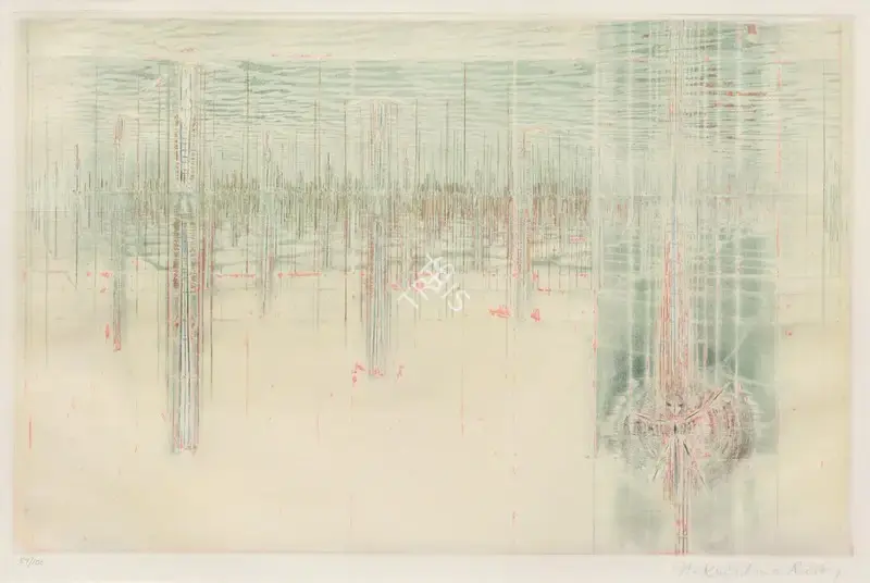 Krishna Reddy (Artist), Untitled (Child Descending), Graphic Art