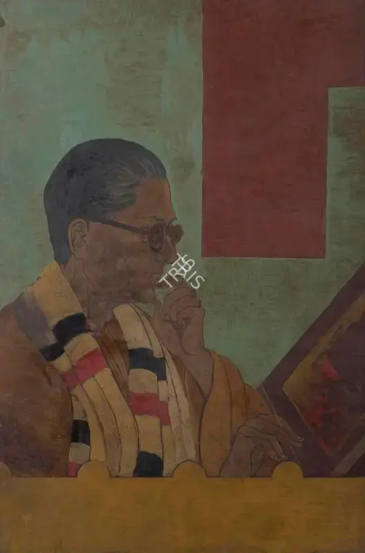 A.K. Haldar (Artist), Self Portrait, Painting