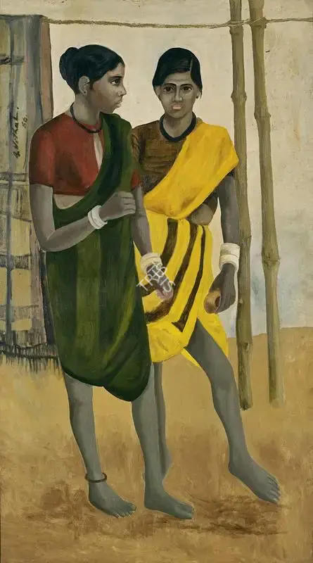 B. Vithal (Artist), Two Women, 1986, Painting